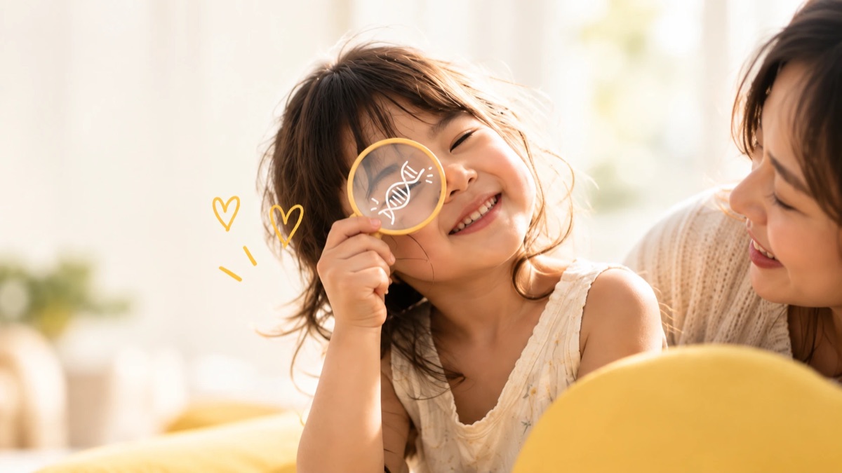 Bé trai mỉm cười và nhìn lên trong ánh sáng tự nhiên